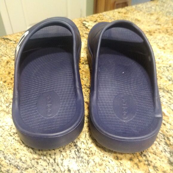 OOFOS OOahh Luxe Women's Sport Slide Recovery Comfort Sandals Blue Size W13/M11 - Picture 10 of 13